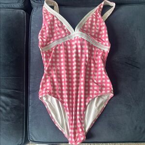 Pink Checkered One-Piece Swimsuit